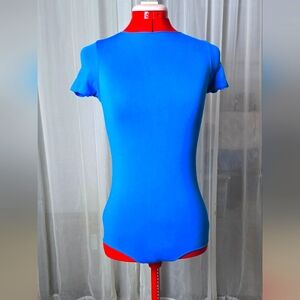 SKIMS T-Shirt Bodysuit XXS Thong Bottom in Blue